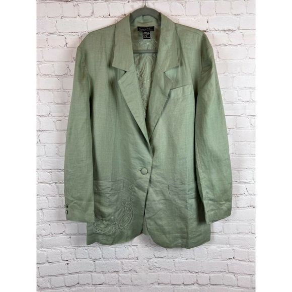 SUZELLE vintage beaded embroidered unlined elegant jacket cardigan size 14 - Picture 2 of 8